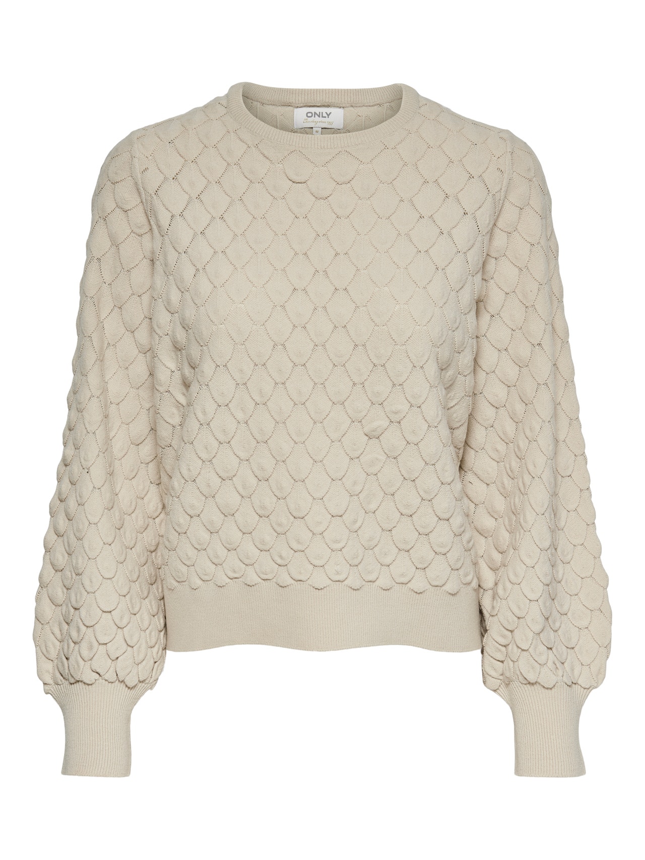 ONLY Regular Fit Round Neck Pullover -Pumice Stone - 15214523