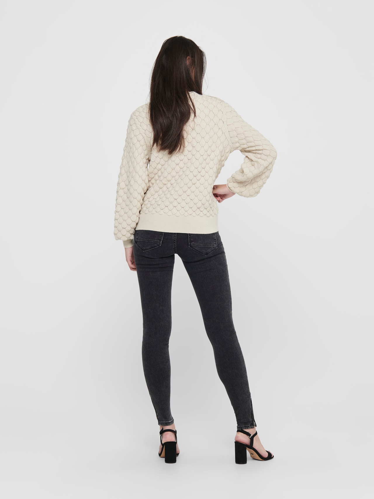 ONLY Regular Fit Round Neck Pullover -Pumice Stone - 15214523
