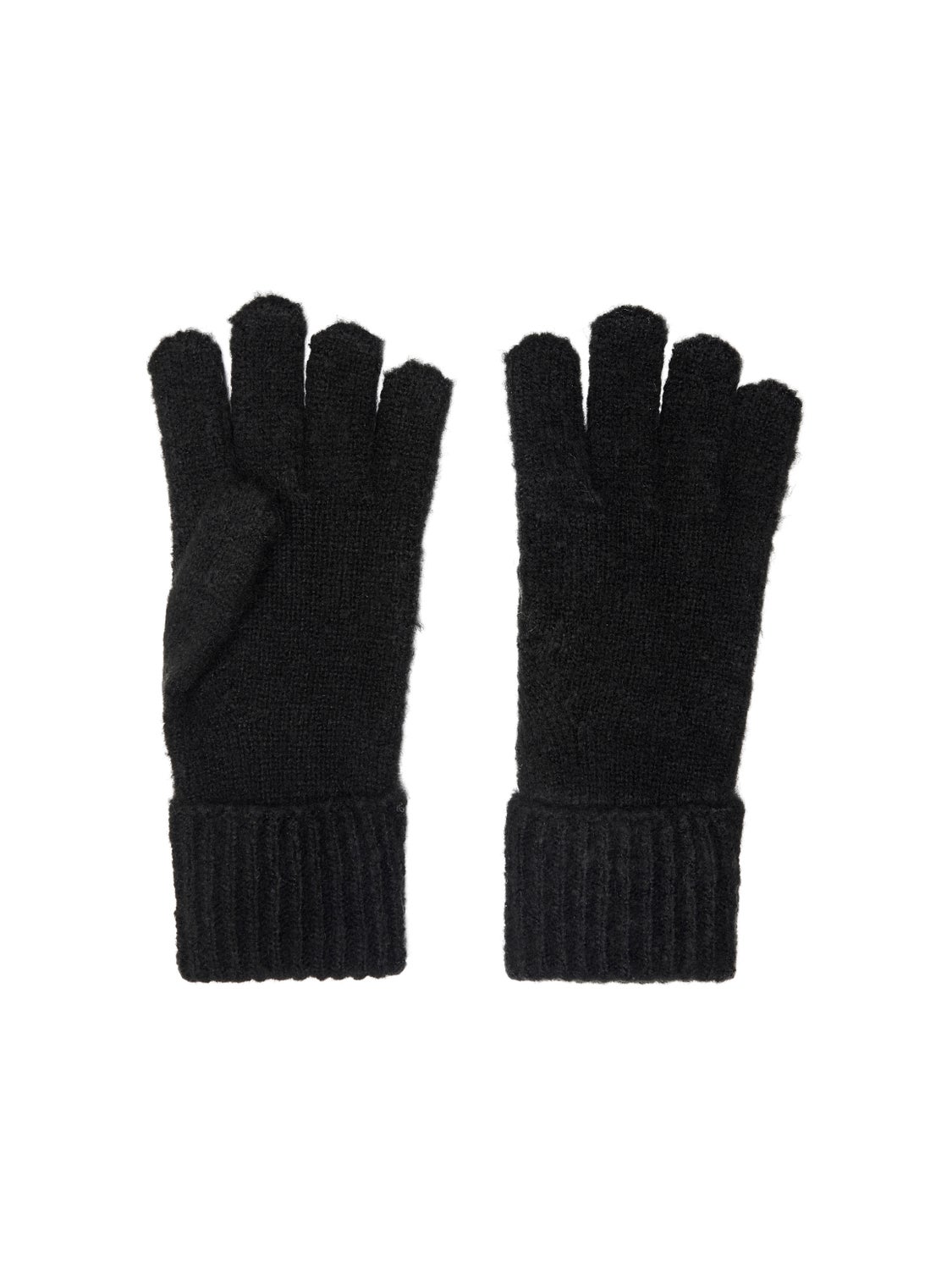 knitted black gloves