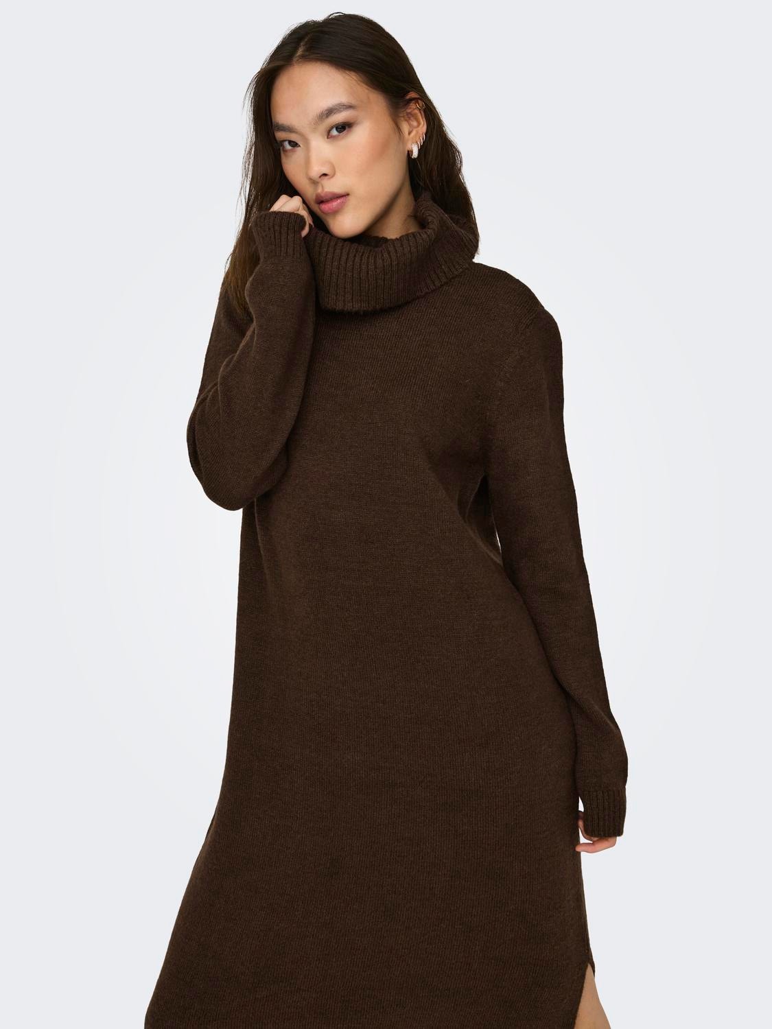 ONLY Roll neck Knitted Dress -Chicory Coffee - 15214595
