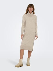 ONLY Regular Fit Roll neck Long dress -Pumice Stone - 15214595