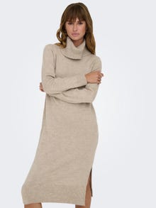 ONLY Regular Fit Roll neck Long dress -Pumice Stone - 15214595