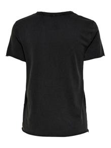 ONLY T-shirt with front print -Black - 15215721