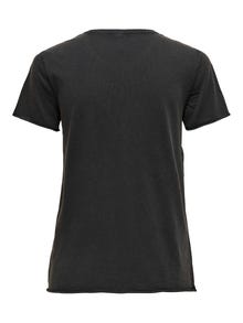 ONLY O-neck T-shirt med print -Black - 15215721