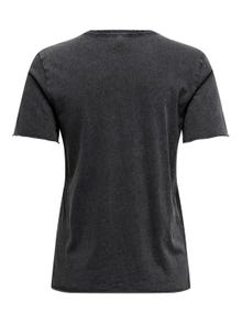 ONLY O-neck t-shirt with print -Black - 15215721