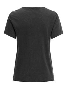 ONLY O-neck T-shirt med print -Black - 15215721