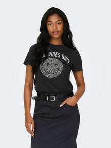 ONLY T-shirt med print -Black - 15215721