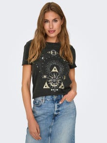 ONLY Estampada Camiseta -Black - 15215721