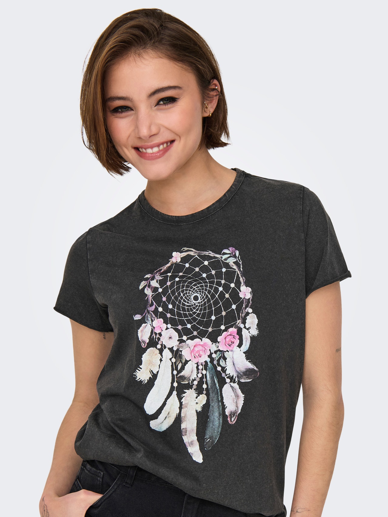 ONLY Tavapärane lõige Ümmargune kaelus Top -Black - 15215721