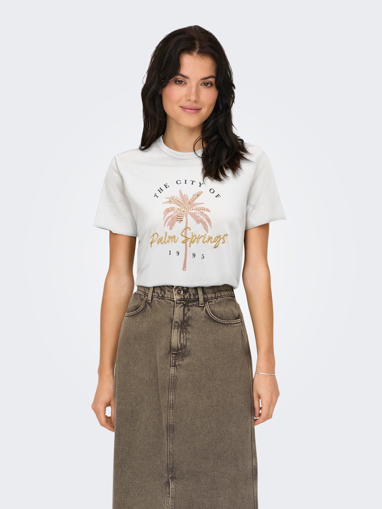 ONLY Redovno prianjanje O-vrat Vrh -Cloud Dancer - 15215721