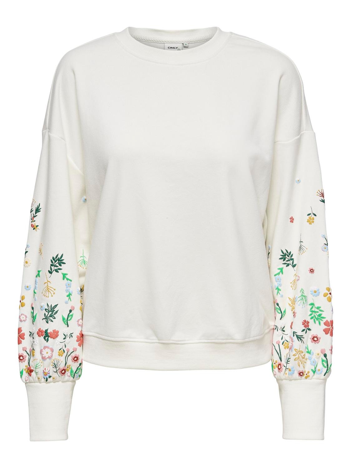 ONLY Printed Sweatshirt sleeves -Cloud Dancer - 15216364