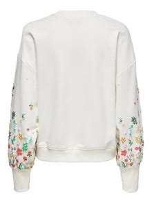 ONLY Printet Sweatshirt med puff ærmer -Cloud Dancer - 15216364