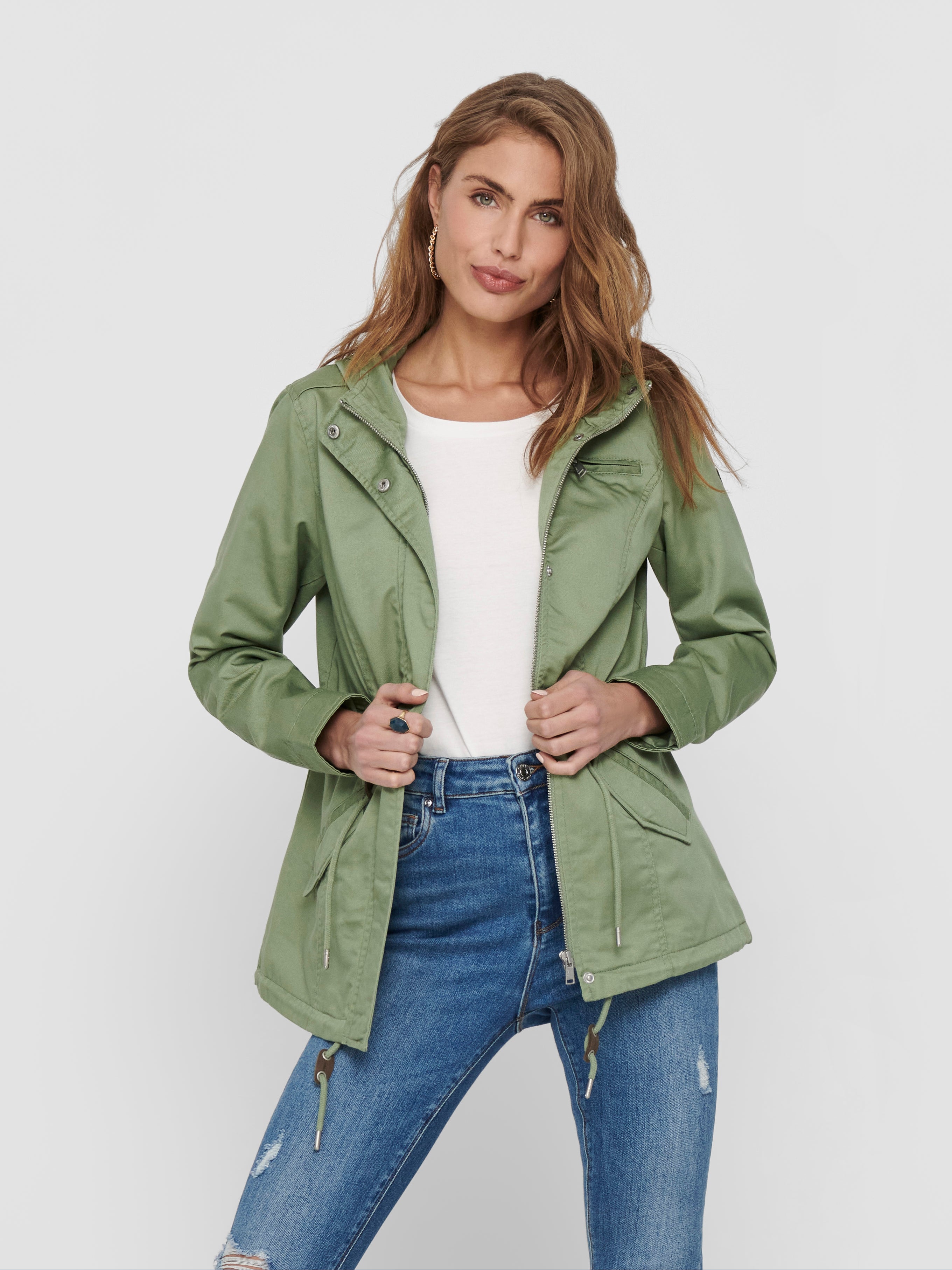 Canvas parka Jacket Dark Green ONLY