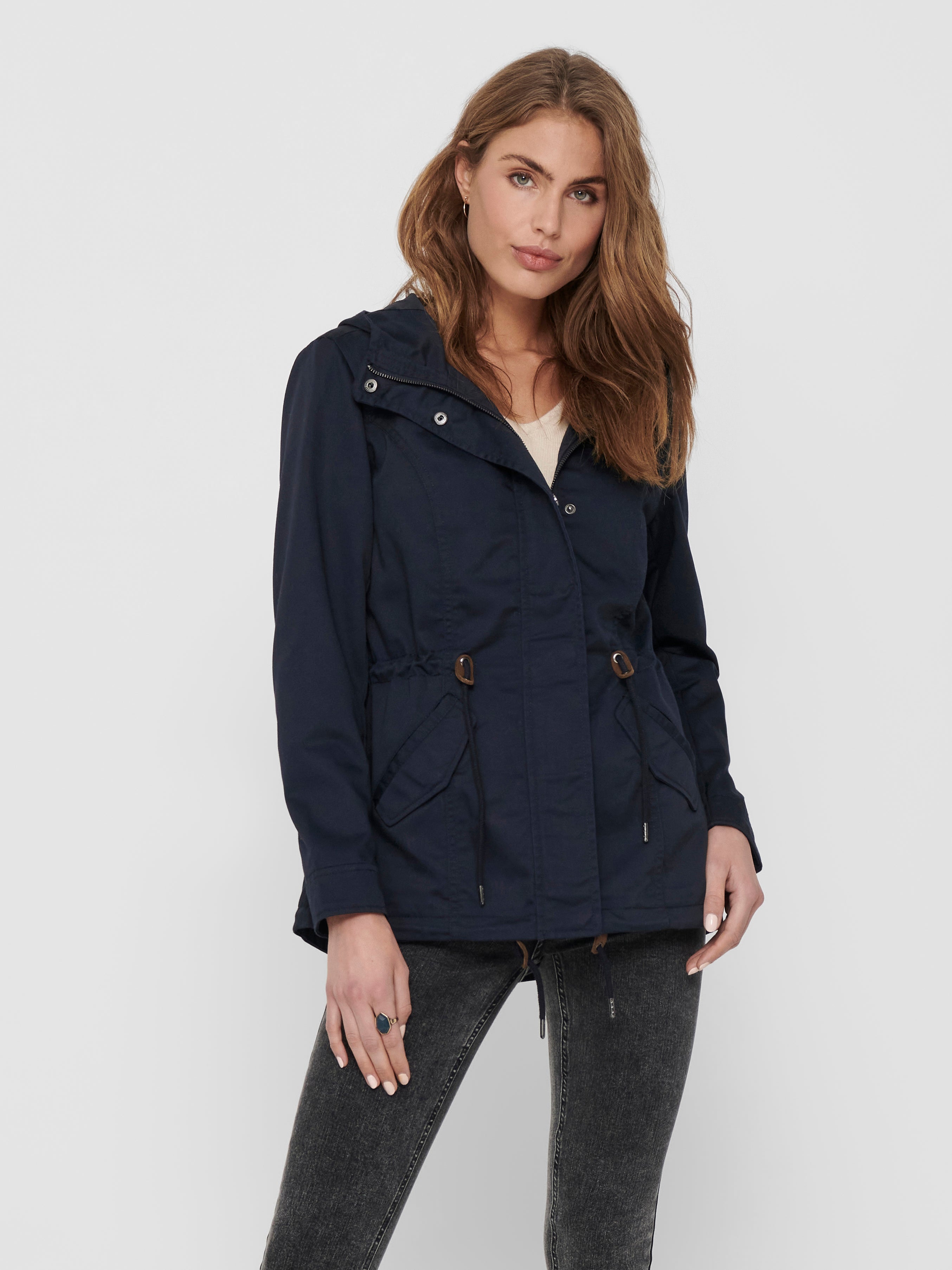 only leinen parka schwarz