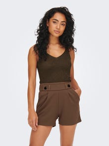 ONLY V-neck Sleeveless Top -Chocolate Brown - 15216492