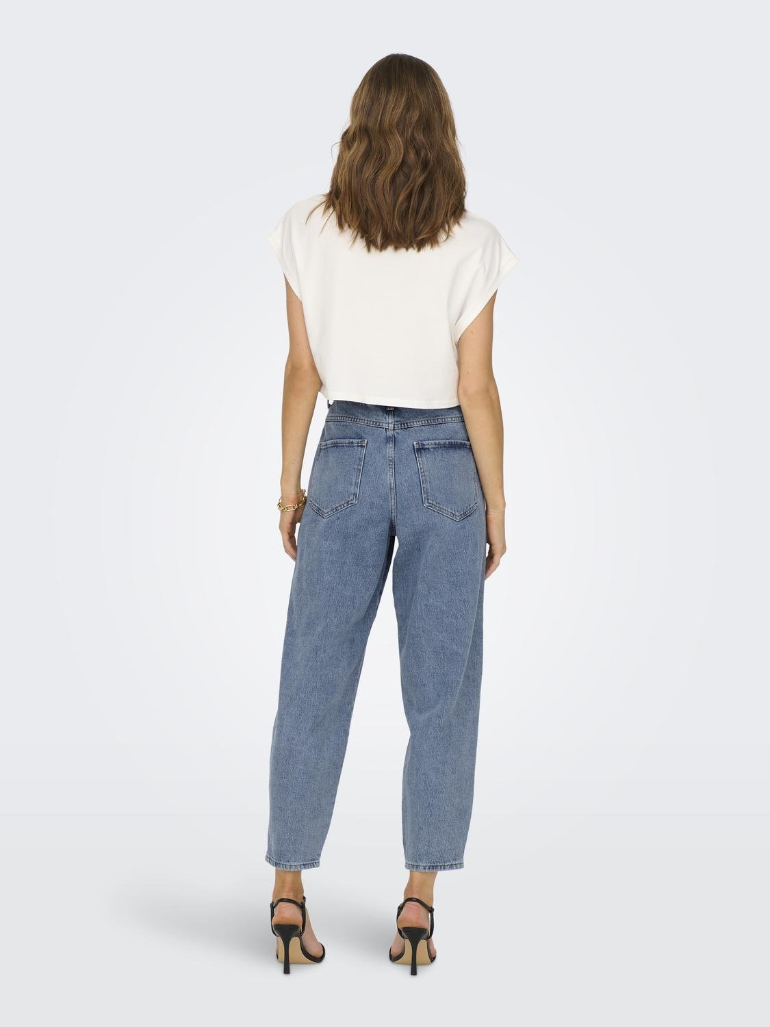 ONLY Baggy fit High waist Jeans -Light Blue Denim - 15216530