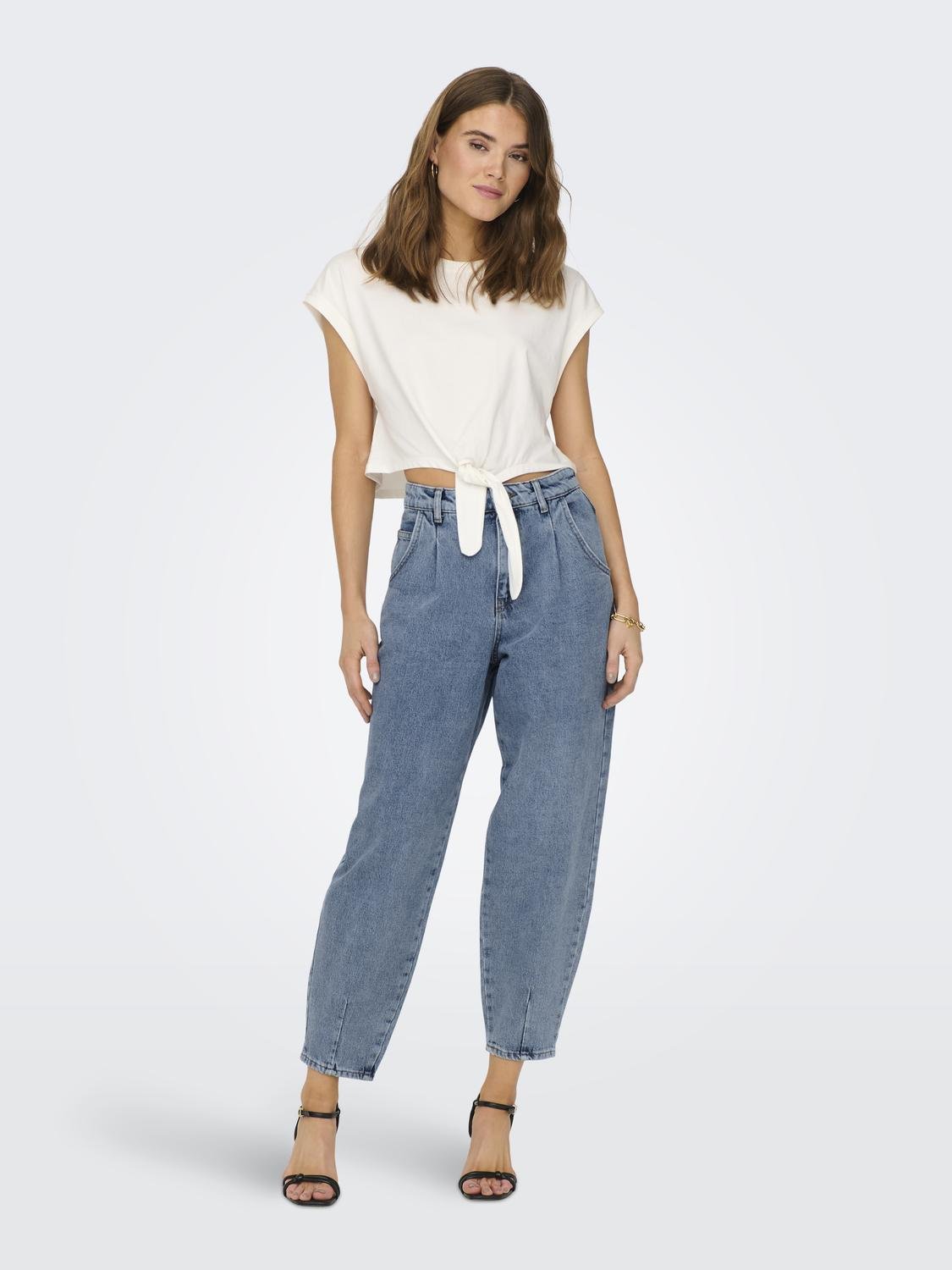 ONLY Baggy fit High waist Jeans -Light Blue Denim - 15216530