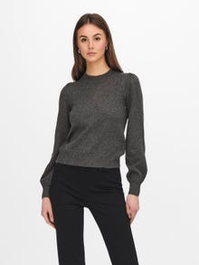 ONLY Knit Fit Rundhals Lange Bündchen Ballonärmel Pullover -Dark Grey Melange - 15216638