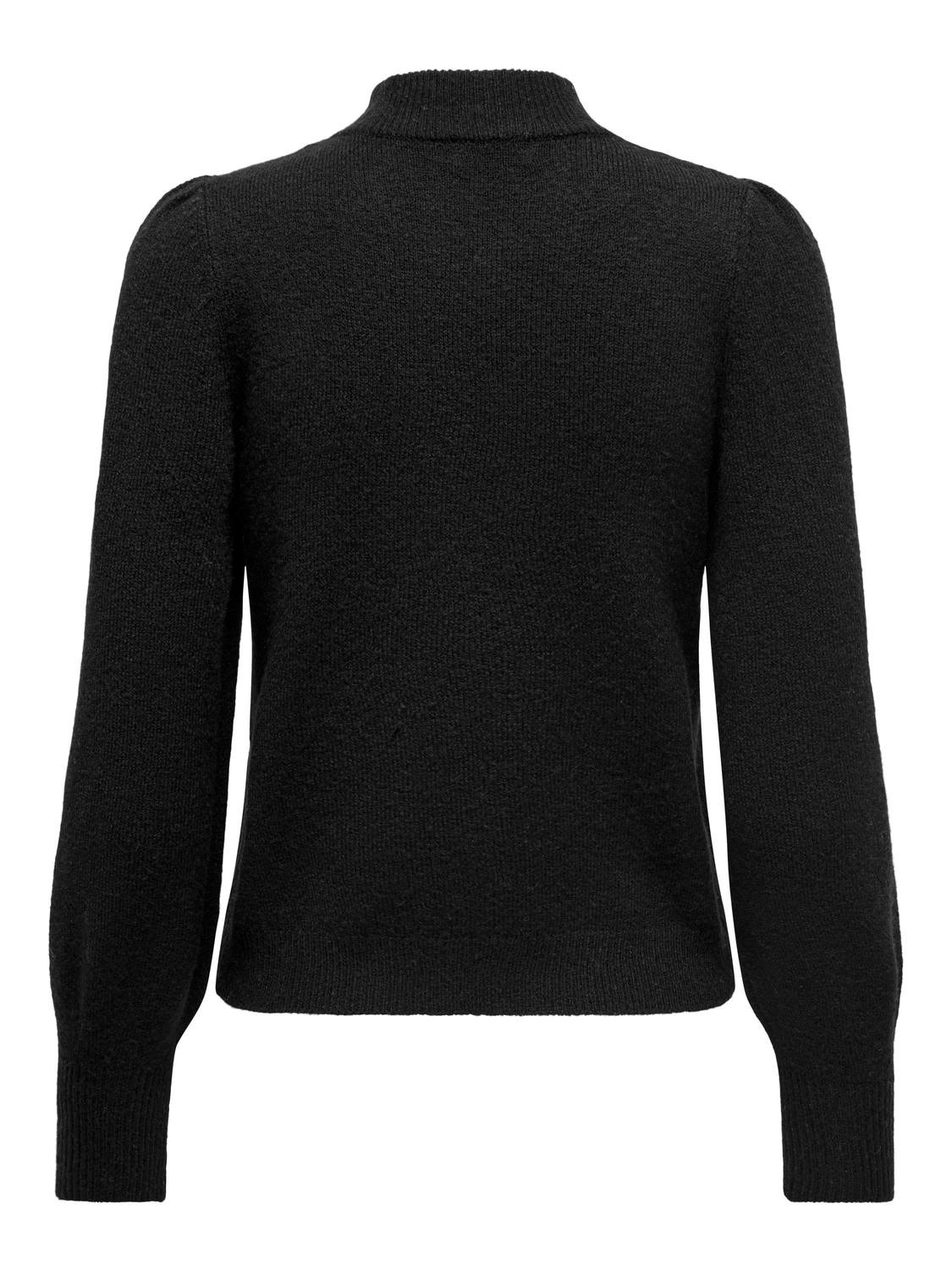 ONLY High neck knitted pullover -Black - 15216638