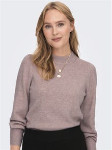 ONLY Knit Fit Round Neck High cuffs Balloon sleeves Pullover -Woodrose - 15216638