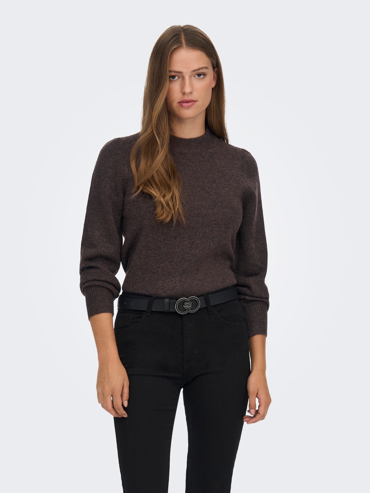 ONLY High neck knitted pullover -Bracken - 15216638