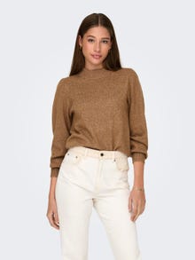 ONLY Knit Fit Round Neck High cuffs Balloon sleeves Pullover -Toasted Coconut - 15216638