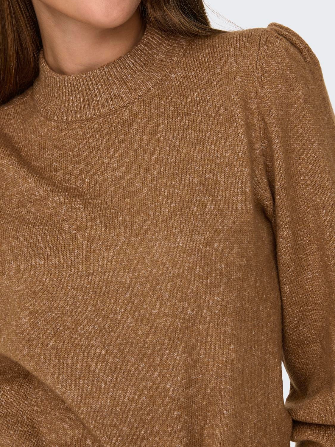 ONLY Knit fit O-hals Hoge manchetten Ballonmouwen Pullover -Toasted Coconut - 15216638