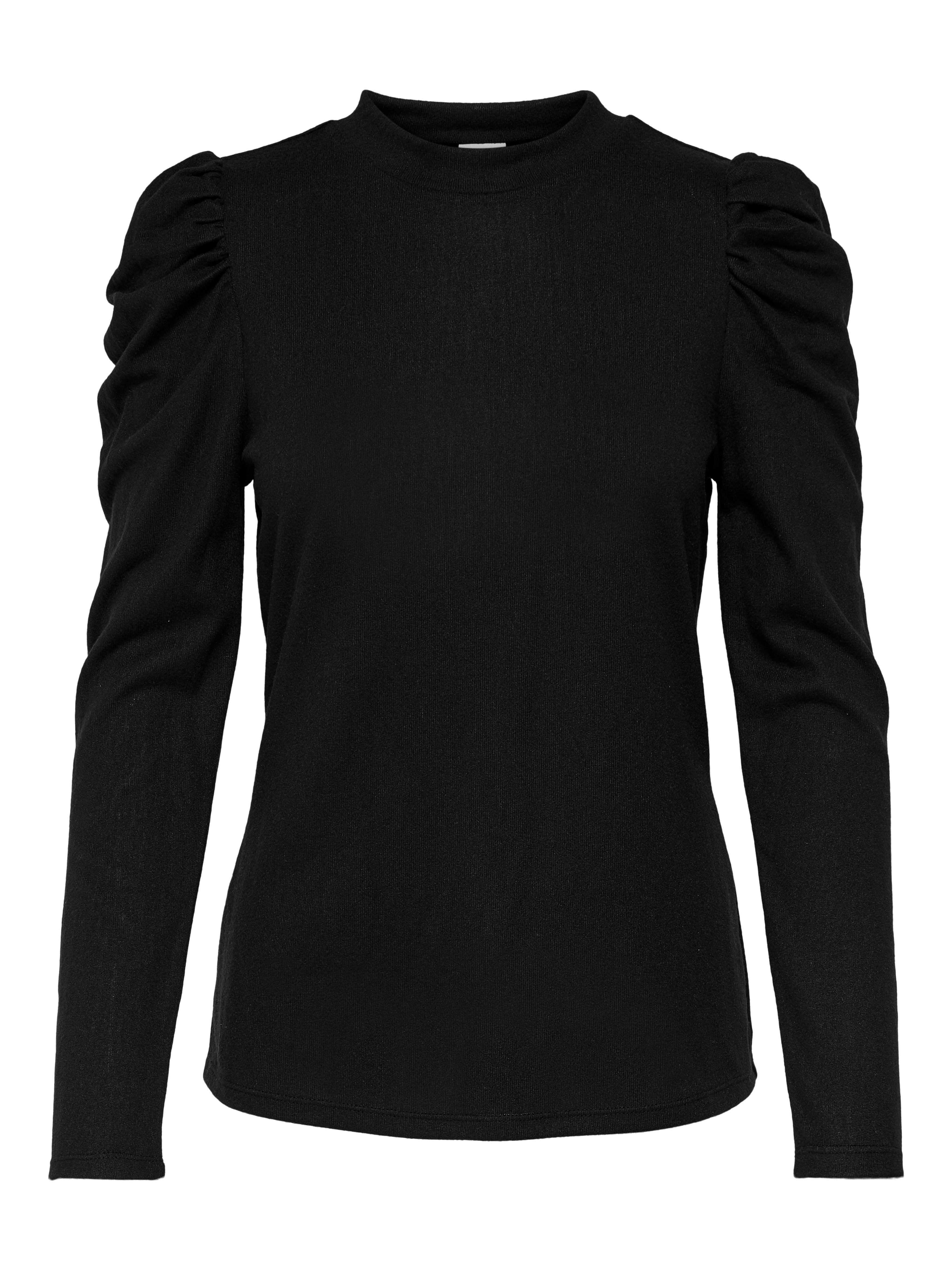 long sleeve puff shoulder top