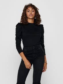 ONLY Regular fit O-hals Pofmouwen Top -Black - 15217180