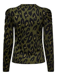 ONLY Tops Regular Fit Col rond Manches bouffantes -Dark Olive - 15217180
