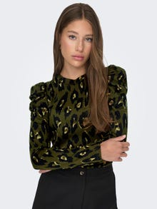 ONLY Manches bouffantes Top -Dark Olive - 15217180