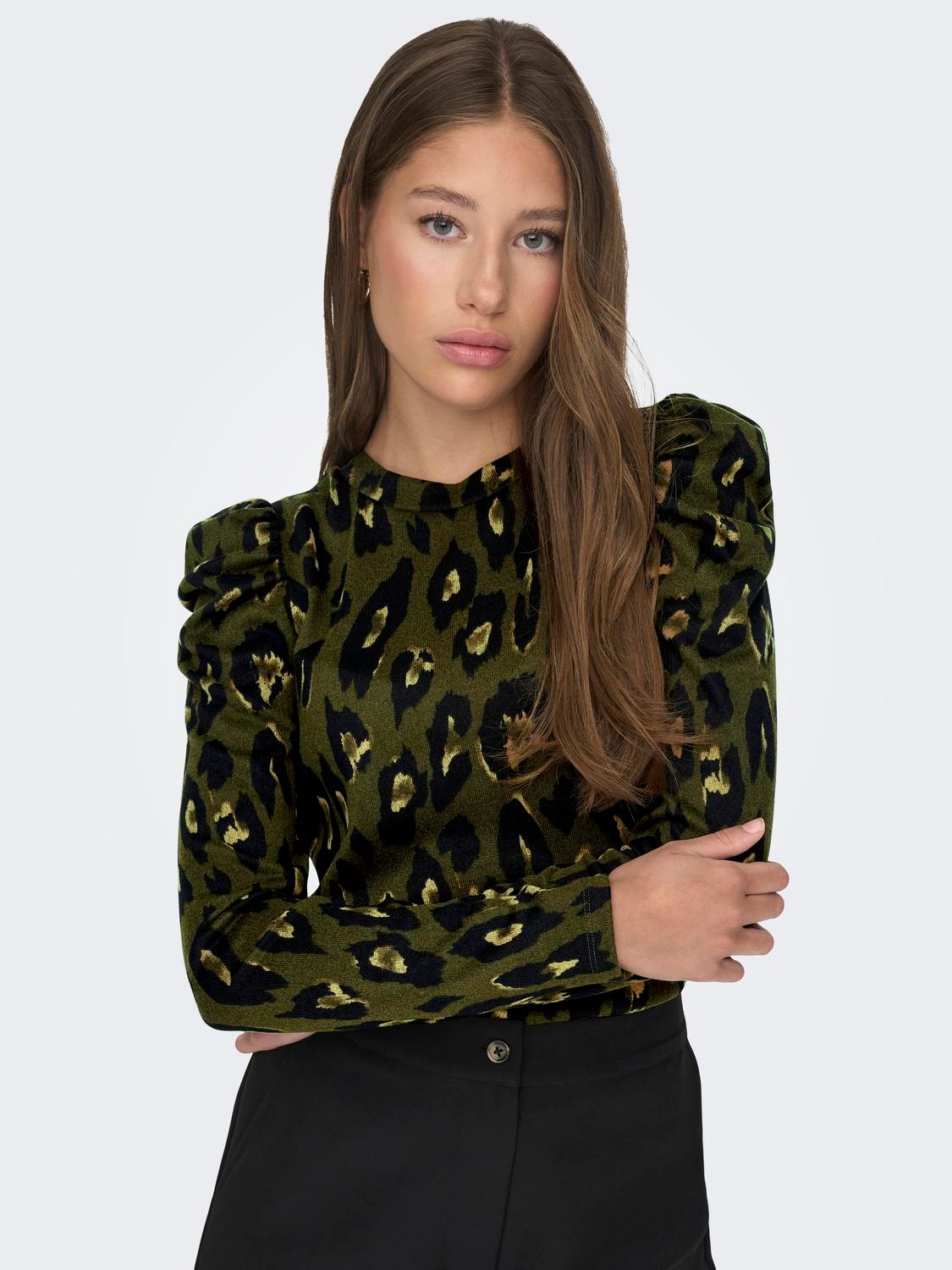 ONLY Puff sleeve Top -Dark Olive - 15217180