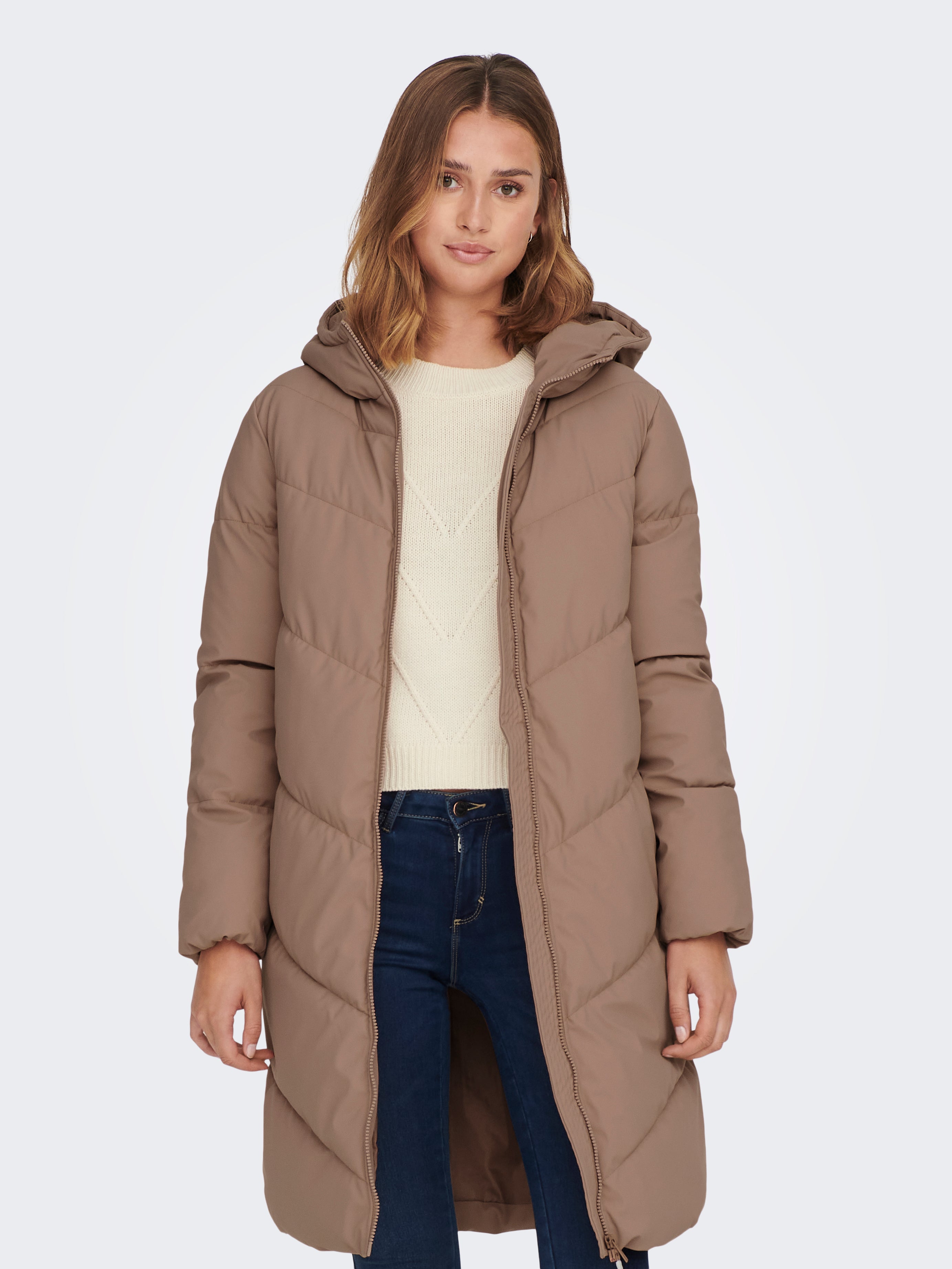 three quarter length quilted coats