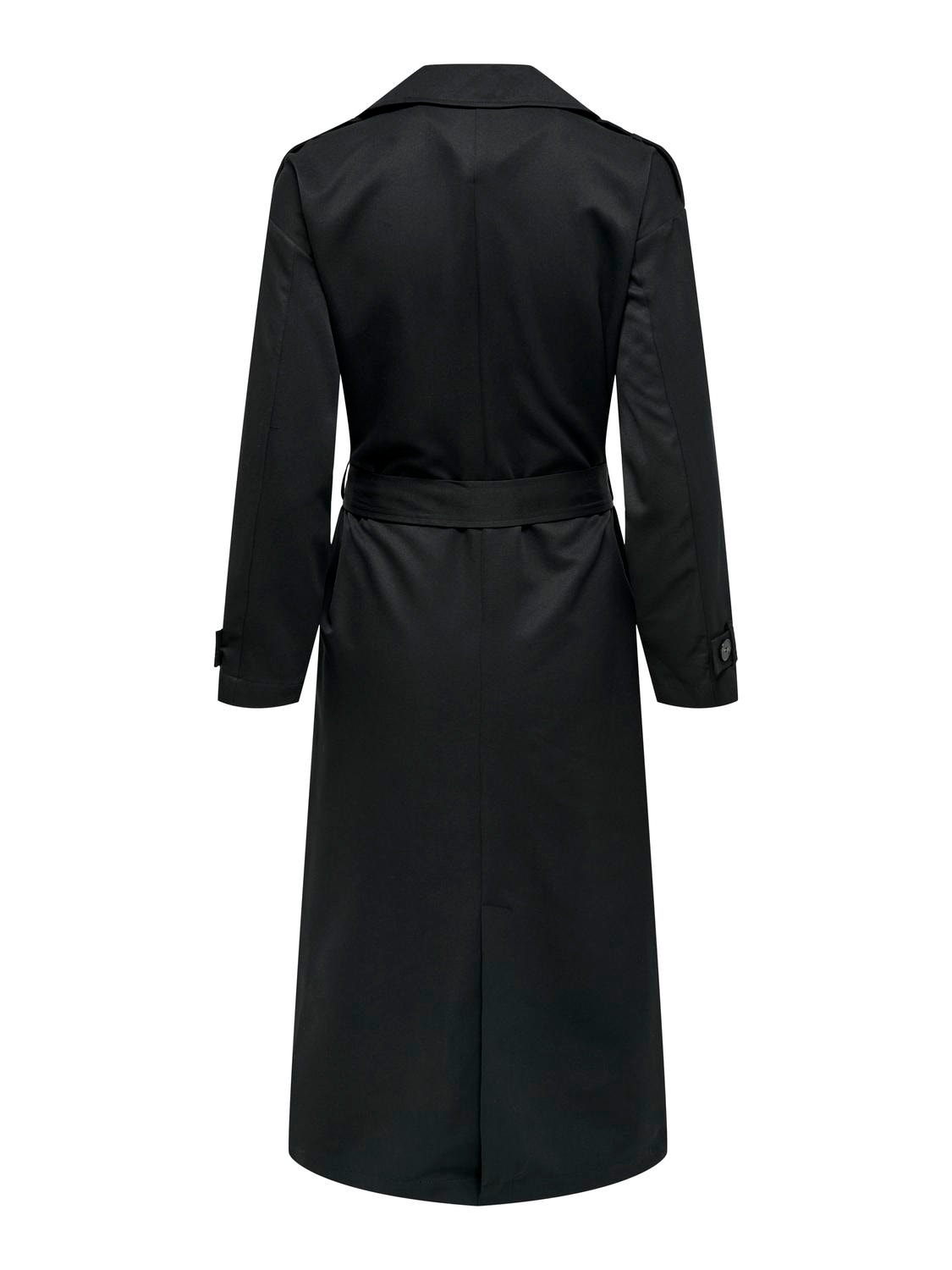 ONLY Long Trenchcoat -Black - 15217799