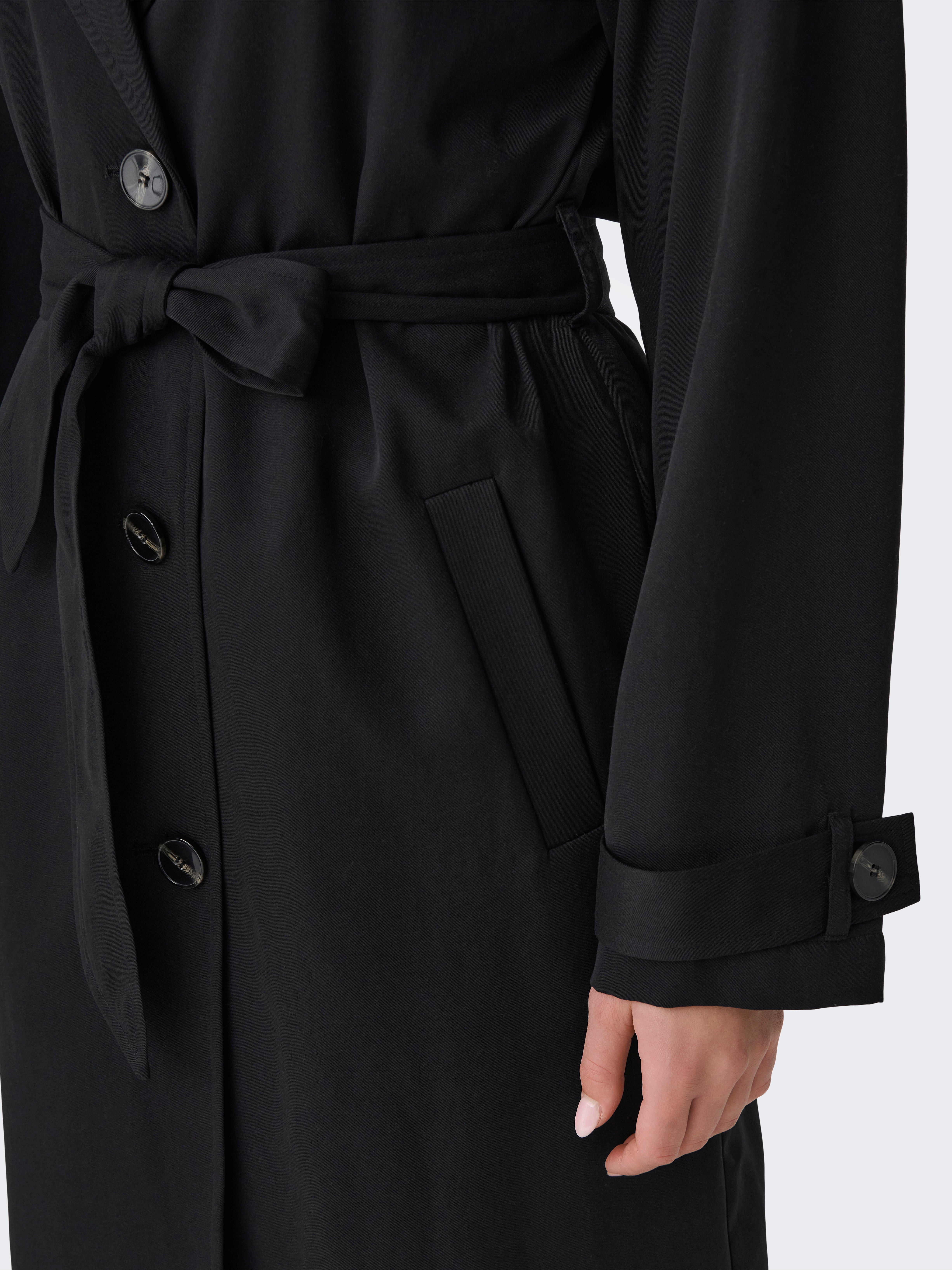 Black trench coat belt online