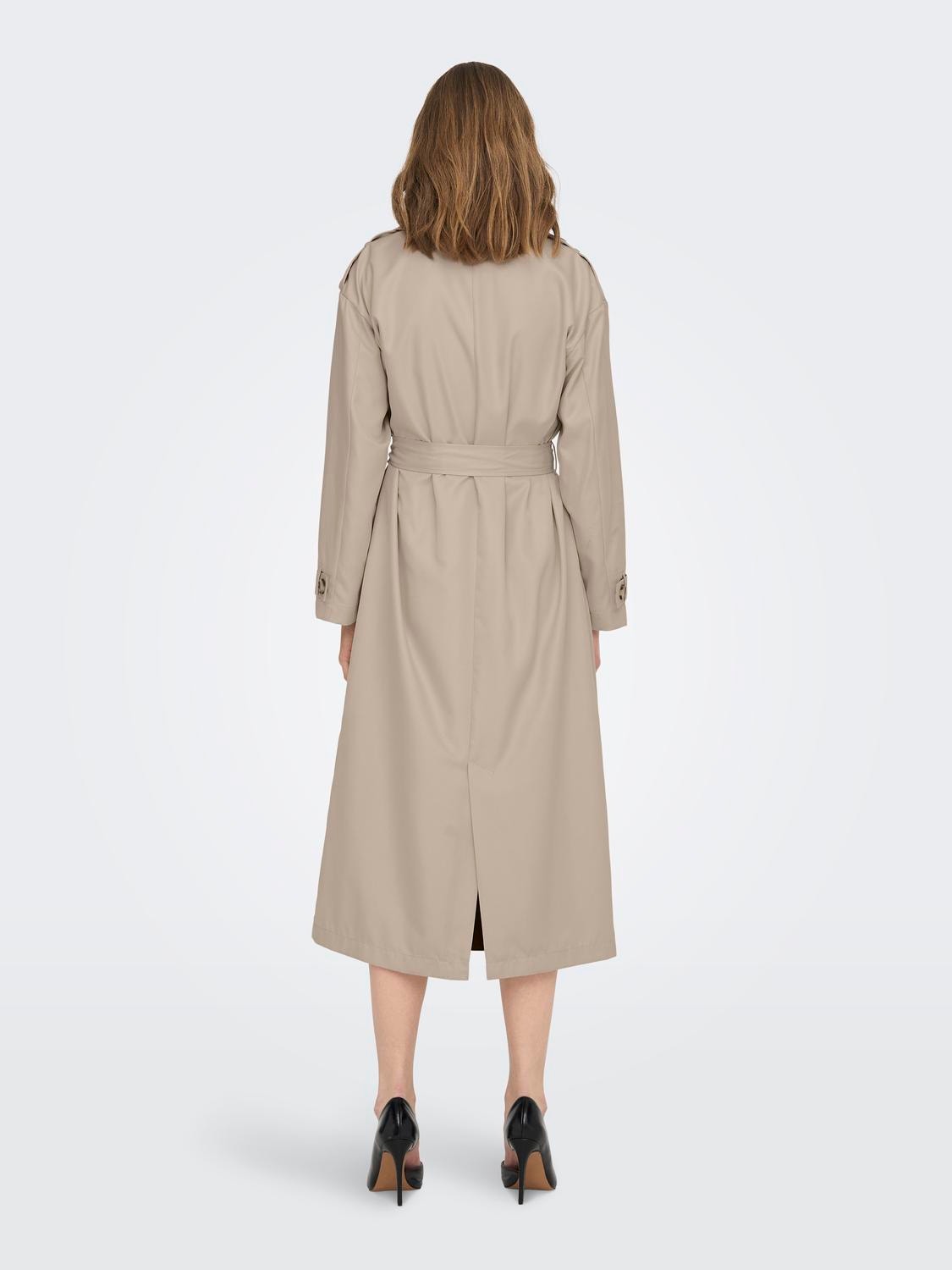 ONLY Trench-coats Col à revers -Humus - 15217799