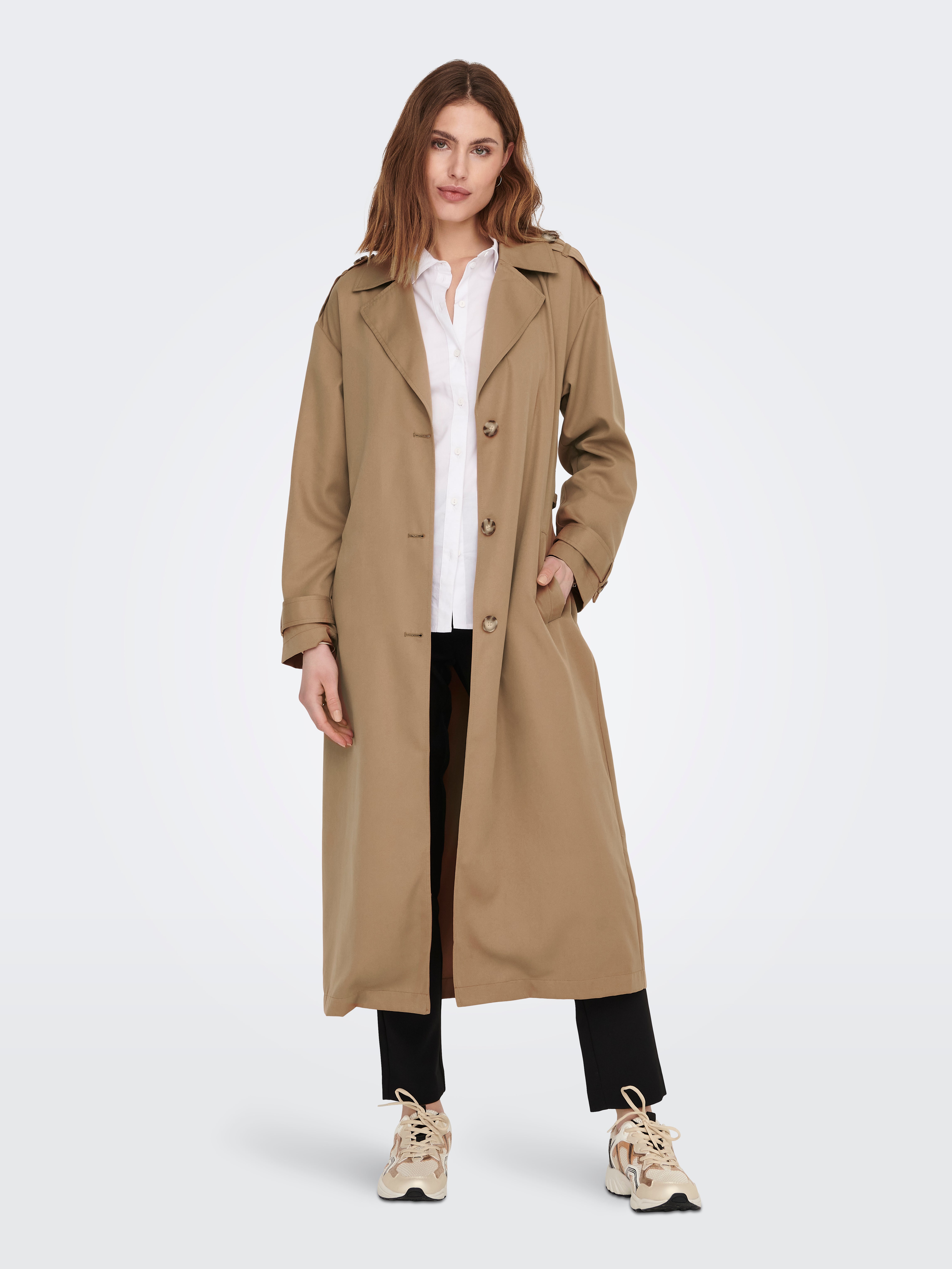 【甘い人生】SEEALL RECONSTRUCTED TRENCH Silver Gold Shiny PU Leather Extra Long Trenchcoat Women