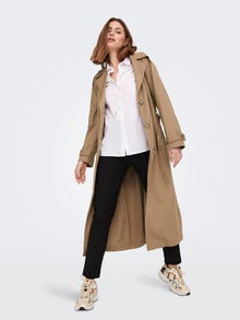 ONLY Longline Trenchcoat -Tigers Eye - 15217799