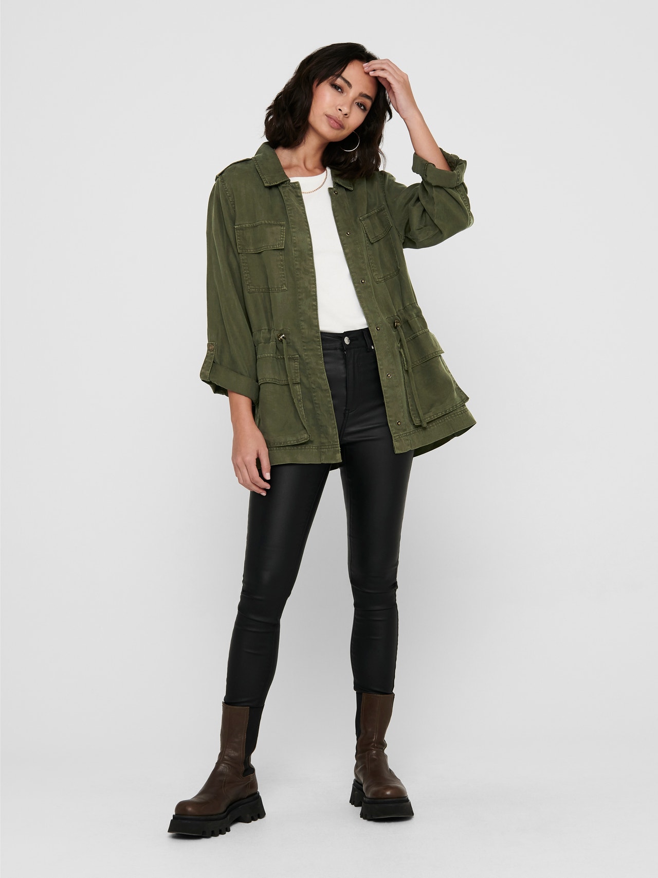Spread collar Jacket ONLY® | Green Medium 
