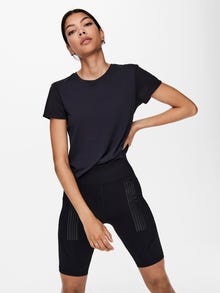 ONLY Oversize Cropped Fit Round Neck T-Shirt -Blue Graphite - 15217863
