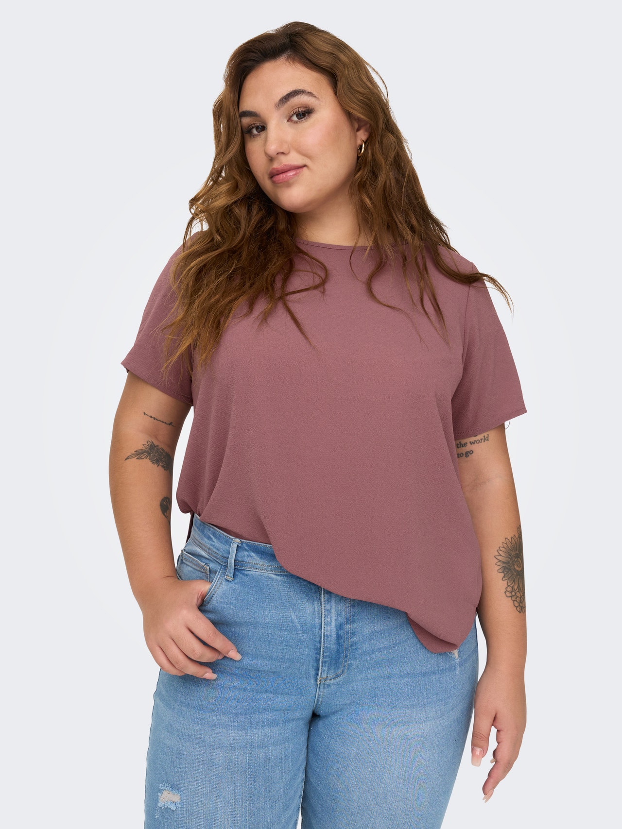 ONLY Tavapärane lõige Sirge kaelus Top -Rose Brown - 15218353