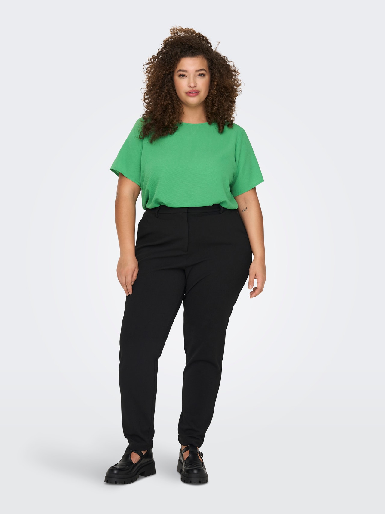ONLY Curvy short sleeve Top -Kelly Green - 15218353