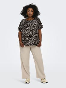 ONLY Curvy short sleeve Top -Pumice Stone - 15218353
