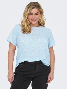 ONLY Curvy tryckt Topp -Clear Sky - 15218353