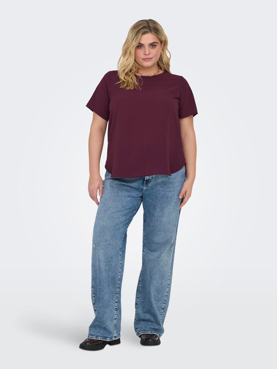 ONLY Curvy short sleeve Top -Port Royale - 15218353
