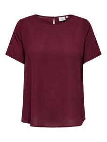 ONLY Tavapärane lõige Sirge kaelus Top -Tawny Port - 15218353