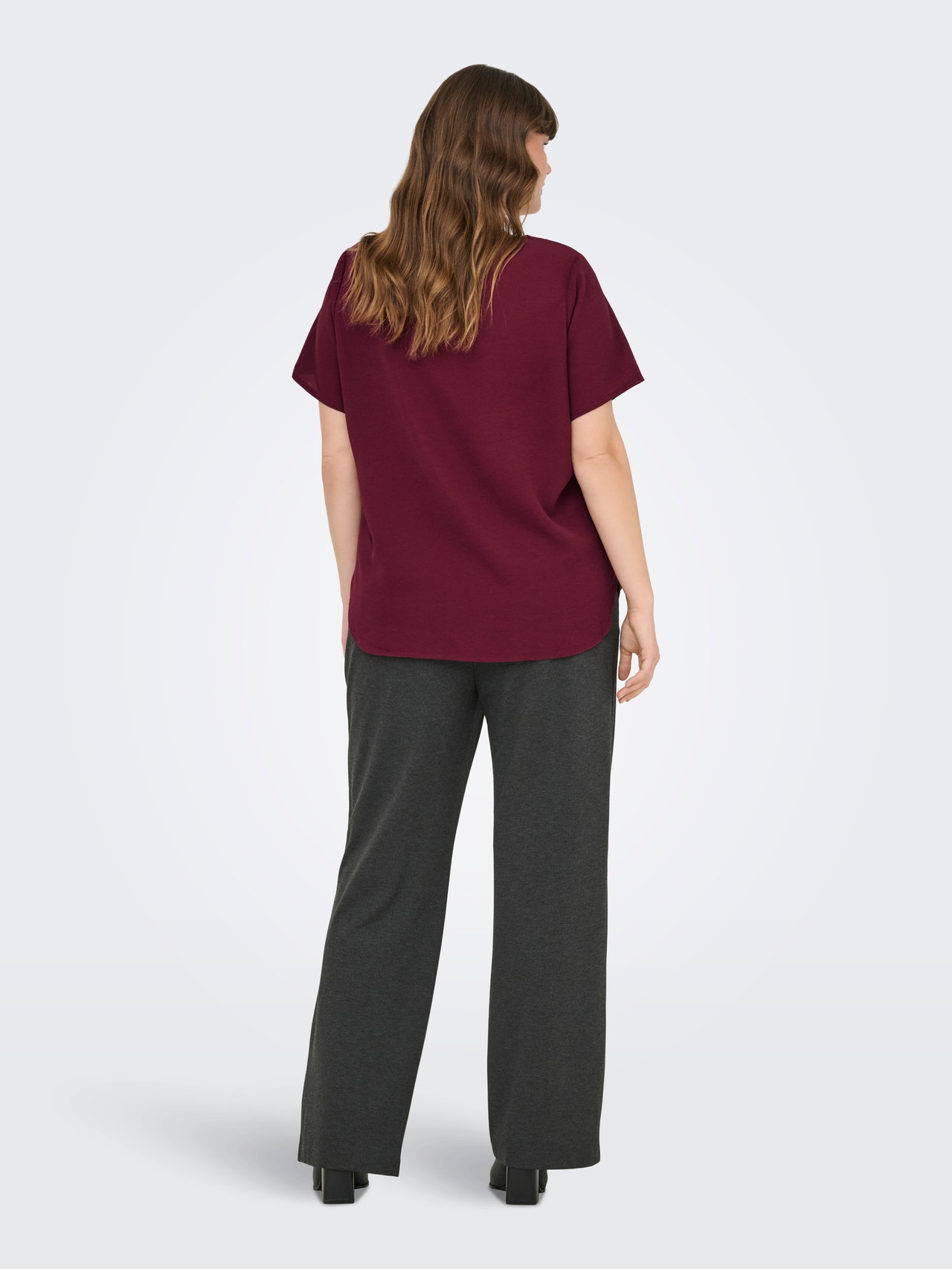 ONLY Tavapärane lõige Sirge kaelus Top -Tawny Port - 15218353