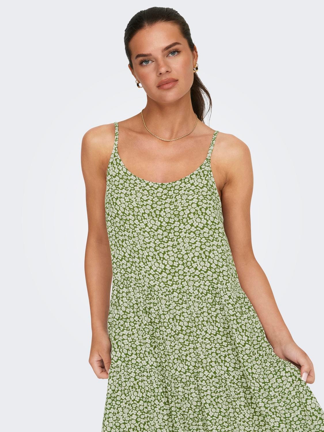 ONLY Printed sleeveless dress -Artichoke Green - 15218451