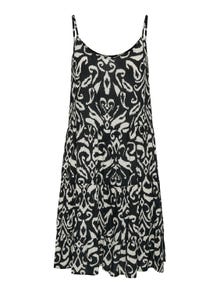 ONLY Printet ærmeløs kjole -Black - 15218451