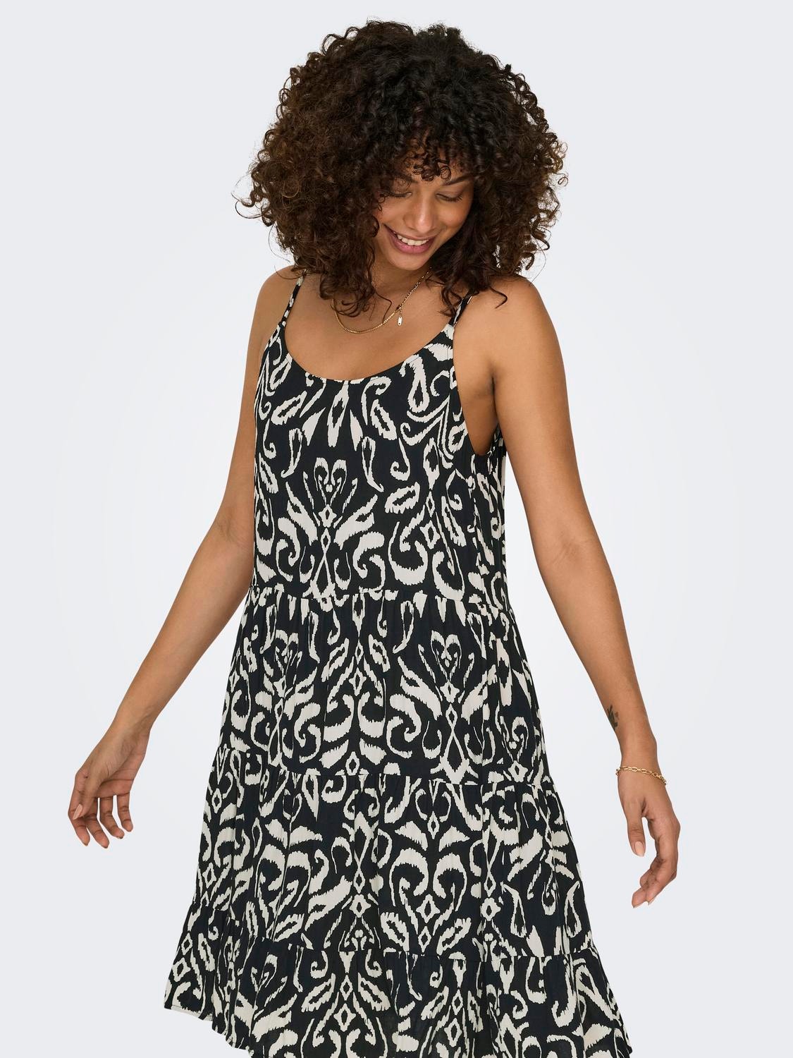 ONLY Printed sleeveless dress -Black - 15218451
